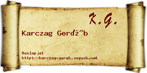 Karczag Geréb névjegykártya